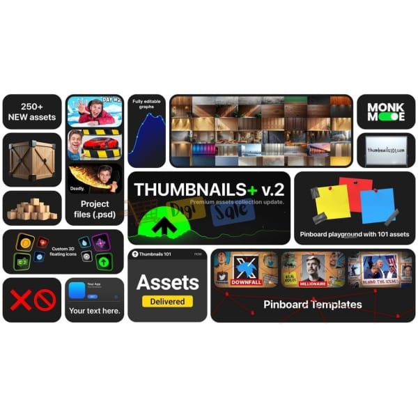 🎨 Thumbnails+ Asset Library – Supercharge Your Designs! 🚀